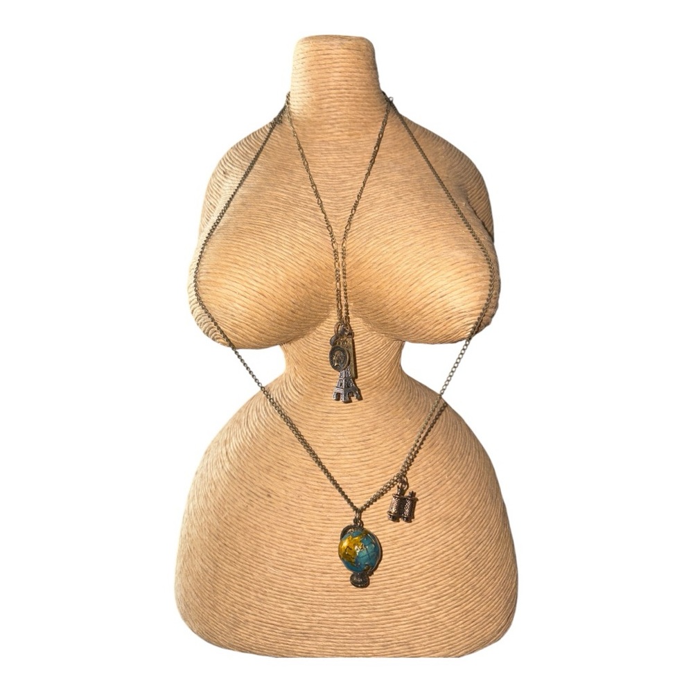 World Traveler Layering Necklaces set with multiple charms: JB1